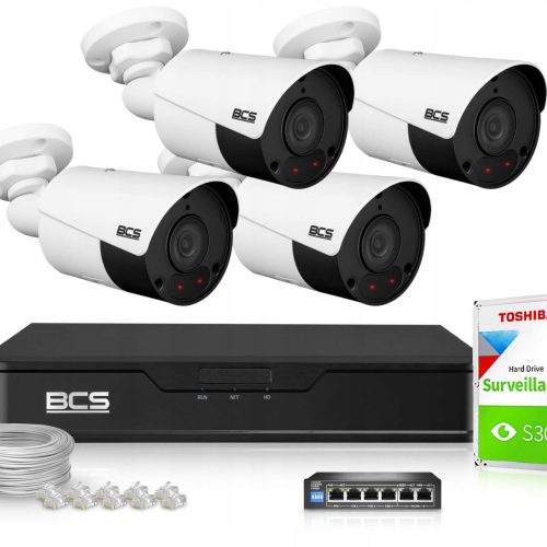 Zestaw do monitoringu domu 4x BCS-P-TIP14FSR5 4MPx...