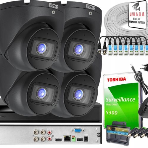 Zestaw monitoringu dom firma kamery 4x BCS-EA15FSR...