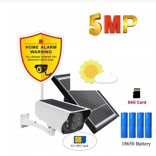 KAMERA SOLARNA GSM 3G 4G +PANEL SOLARNY+ karta SIM_`