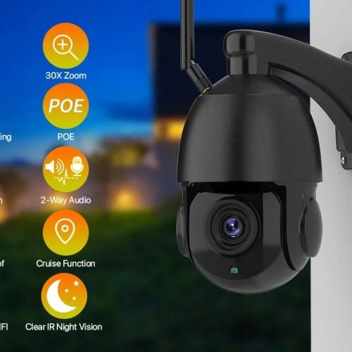 Kamera IP + WIFI PTZ 4K 8MP POE Zewnętrzna metalo...