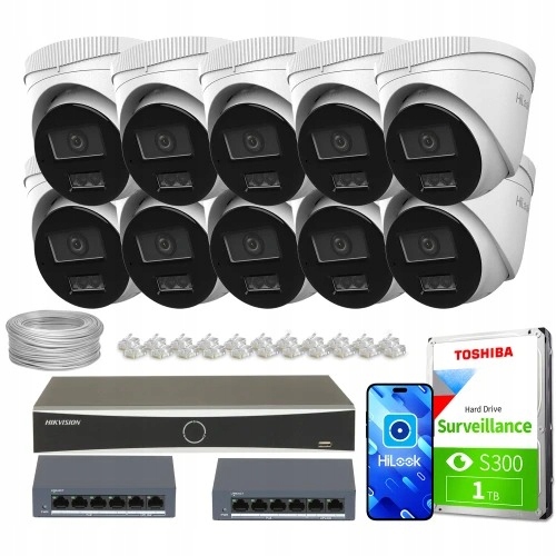 Zestaw monitoringu dom 10x IPCAM-T6-30DL 6Mpx mikr...