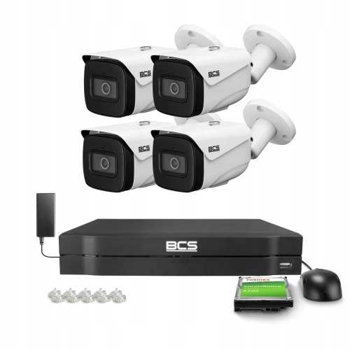 Zestaw monitoringu dom firma kamery IP 4x BCS-L-TI...