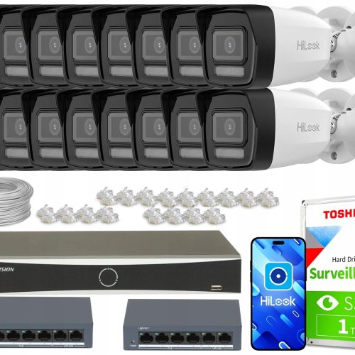Zestaw do monitoringu firmy 16x IPCAM-B4-30DL 4MPx...