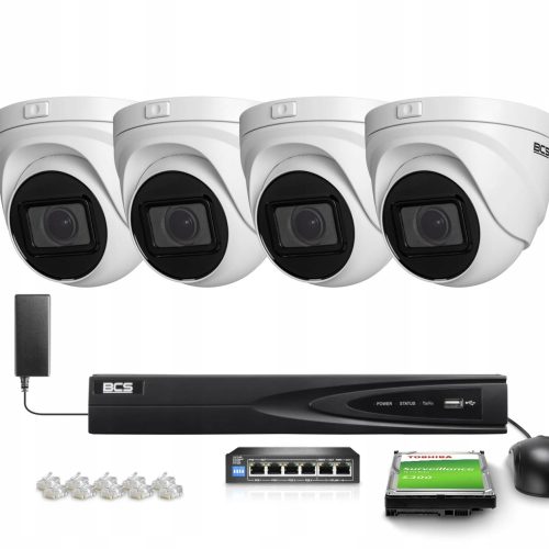 Zestaw monitoringu domu firmy kamera IP 4x BCS-V-E...
