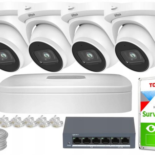 Zestaw monitoringu domu firmy IP 4x IPC-HDW2541TM-...