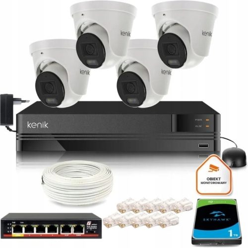 Zestaw do monitoringu dom firma kamera 4x KG-230DP...