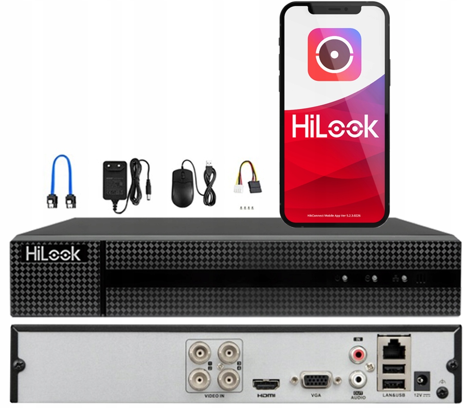 Zestaw do monitoringu HiLook 3 Kamery TVICAM-T5M-20DL + DVR-4CH-4MP - obrazek 4