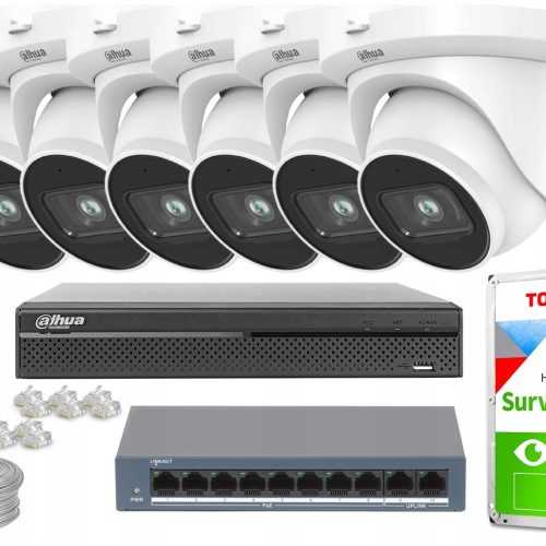 Zestaw monitoringu domu firmy IP 6x IPC-HDW2541TM-...