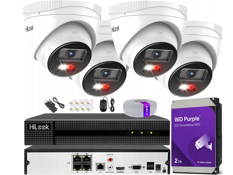 Zestaw monitoringu dom kamera IP 4x IPCAM-T6-30DL 6MPx IR 30 m mikrofon