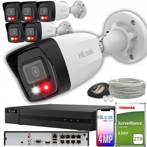 Zestaw do monitoringu HiLook 6x IPCAM-B4-30DL + NV...