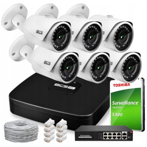 Zestaw do monitoringu dom kamera IP 6x BCS-L-TIP14...