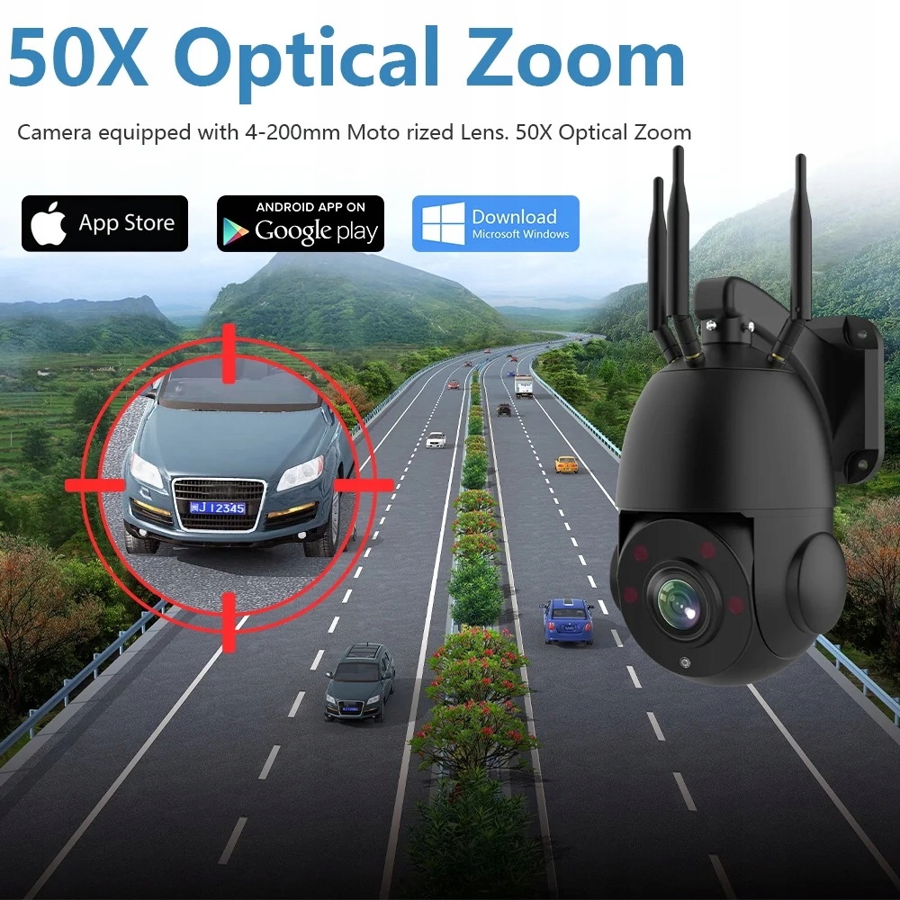 metalowa kamera 4G SIM 50X Zoom optyczny IR120m - obrazek 4