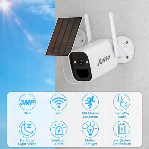 KAMERA WIFI SOLARNA 100% BEZPRZEWODOWA NA BATERIE SUPER HD 3MPX + mSD128GB