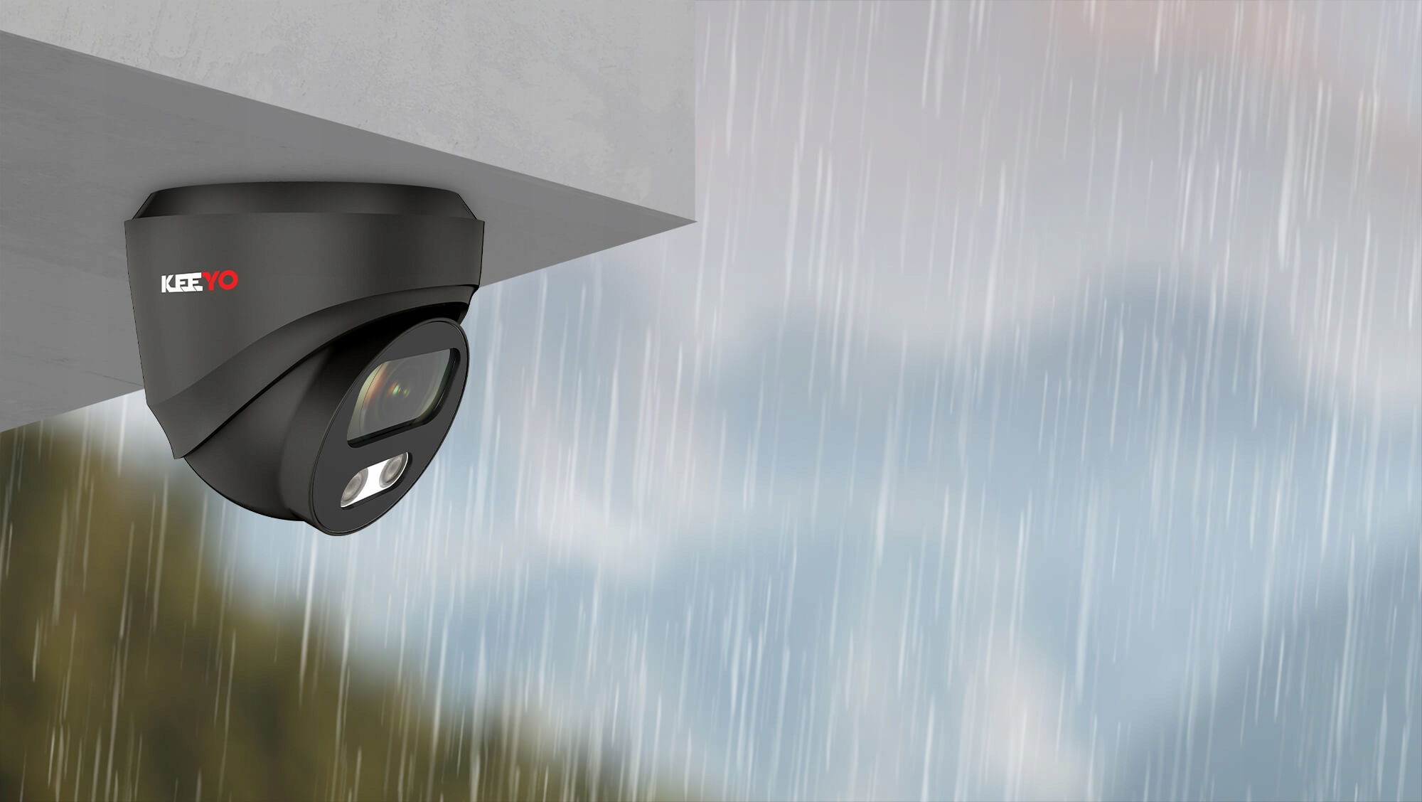 Keeyo Kamera z Mikrofonem Zewnętrzna Monitoring z Podglądem 5MPx 2K+ IR25 - obrazek 4