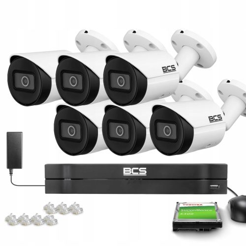 Zestaw monitoringu dom firma kamery IP 6x BCS-L-TI...