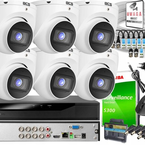 Zestaw monitoringu dom firma 6x BCS-EA15FSR3 5MPx ...