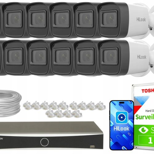 Zestaw do monitoringu dom firmy kamera 12x IPCAM-B...