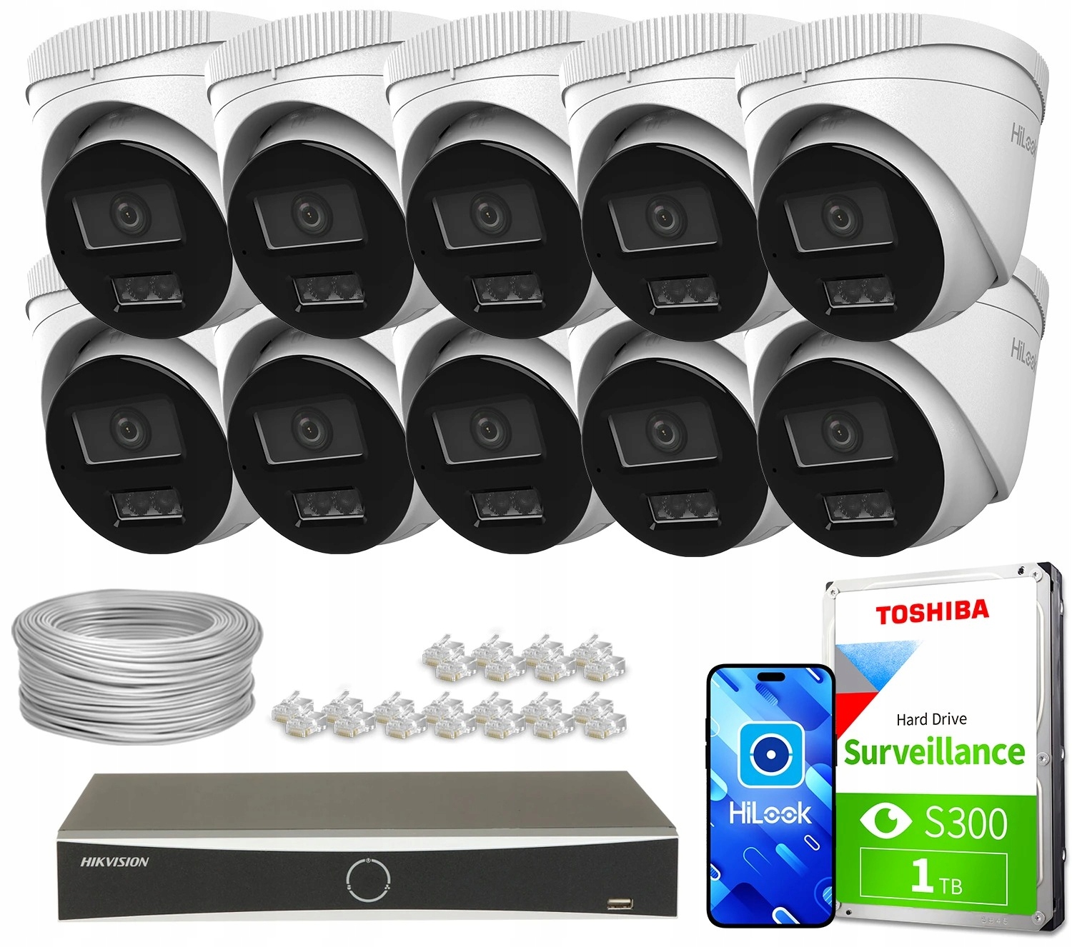 Zestaw do Monitoringu dom firma 10x IPCAM-T4-30DL 4MPx Dual-Light audio