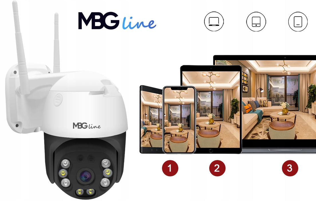 Kamera IP MBG obrotowa zewnętrzna MBG500DPB 5 Mpx - obrazek 5