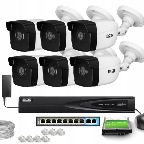 Zestaw monitoringu dom firma 6x kamera BCS-V-TIP14...