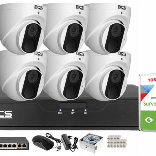 Zestaw monitoringu domu firma kamera 6x BCS-P-EIP1...