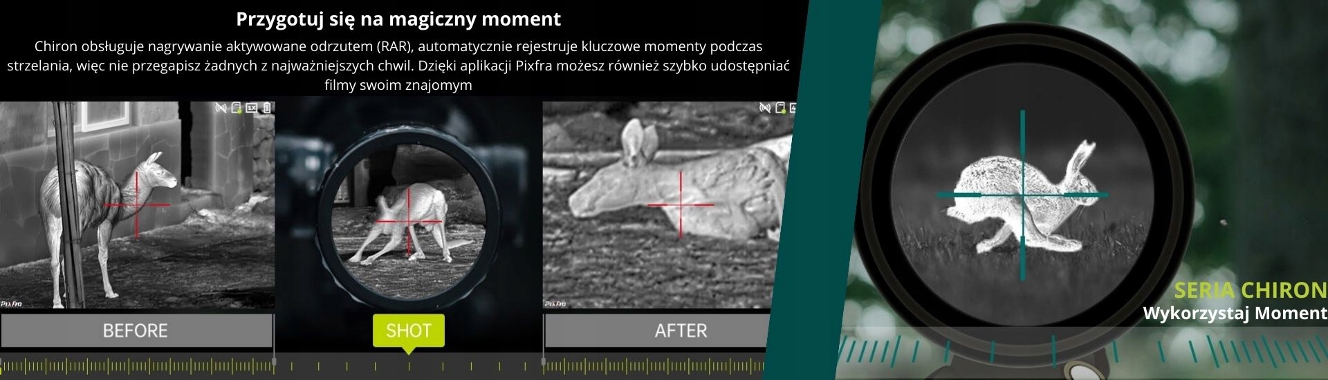 CELOWNIK TERMOWIZYJNY LUNETA CHIRON PFI-C425 PIXFRA OLED 25mm 12um 1300m - obrazek 5