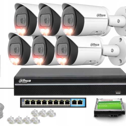 Zestaw monitoringu dom IP 6x IPC-HFW2549S-S-IL-028...