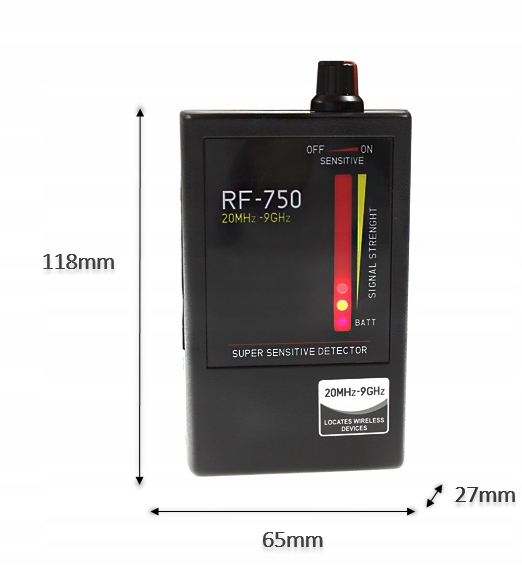 WYKRYWACZ KAMER LOKALIZATORÓW GPS I PODSŁUCHÓW RF-750 - obrazek 5