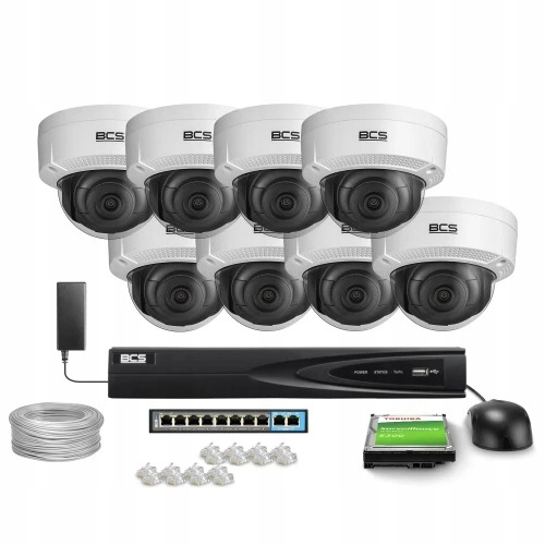 Zestaw monitoringu dom kamera IP 8x BCS-V-EIP44VSR...