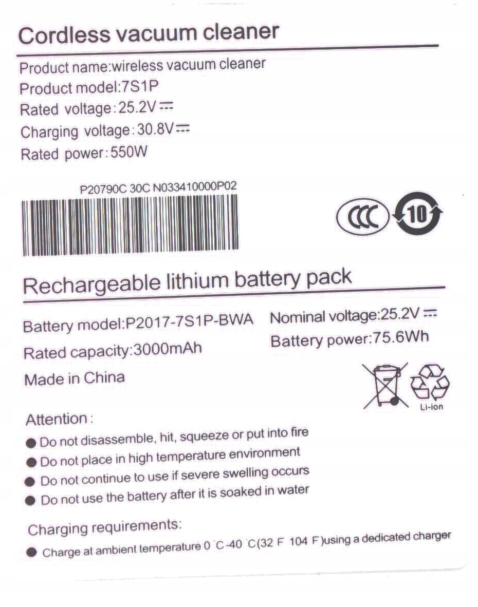 Bateria do Xiaomi Mi Vacuum Cleaner G9 G10 25,2V 3000 5000mAh - obrazek 7