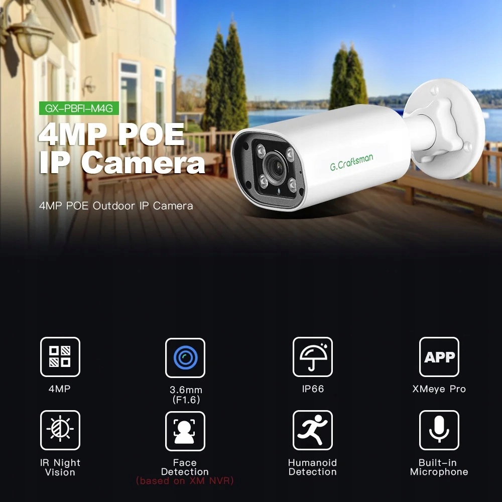 craftsman kamera 4MP IP 2.8mm Onvif XMeye Pro - obrazek 2
