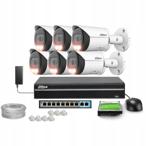 Zestaw monitoringu dom IP 6x IPC-HFW2849S-S-IL-028...