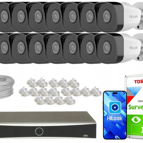 Zestaw monitoringu dom firma kamera 16x IPCAM-B2 F...