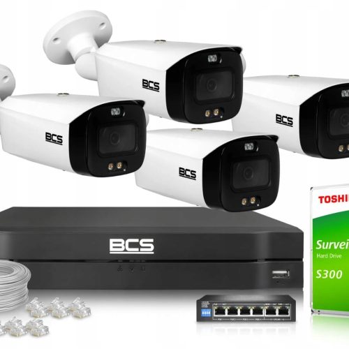 Zestaw monitoringu domu IP 4x BCS-L-TIP58FCR3L3-AI...