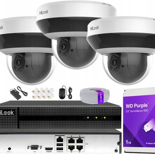 Zestaw monitoringu dom kamera IP 3x PTZ-C4MP 4MPx ...