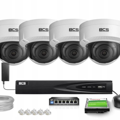 Zestaw monitoringu dom kamera IP 4x BCS-V-EIP44VSR...