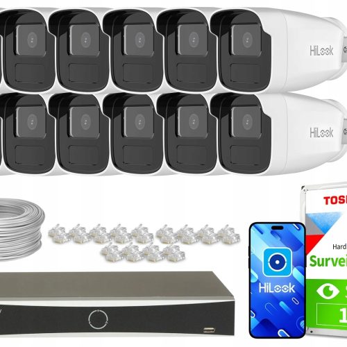 Zestaw Monitoringu domu firmy 12x IPCAM-B2-50IR DS...