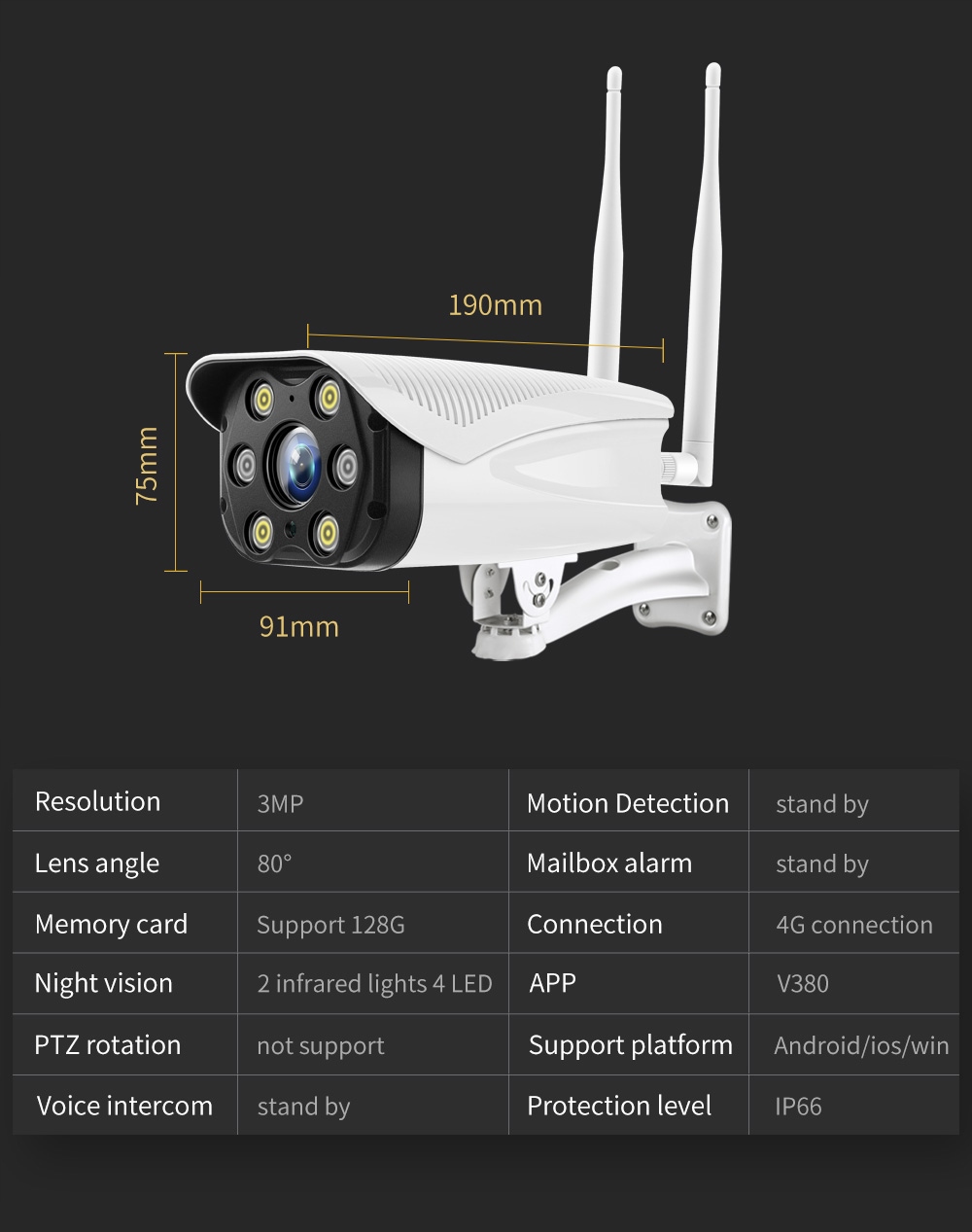 KAMERA GSM LTE 4G 3G ZEW BEZPRZEWODOWA FULLHD - obrazek 4