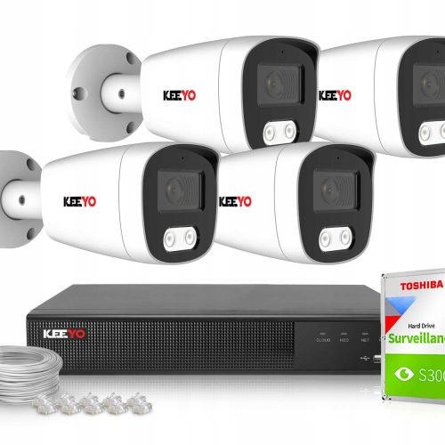 Zestaw do monitoringu IP KEEYO 4x LV-V-IP5M25TF-B-...