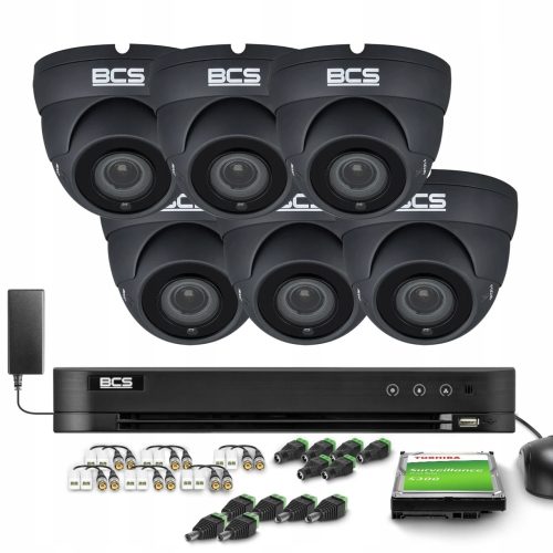 Zestaw monitoringu dom firma kamery 6x BCS-EA45VR4...