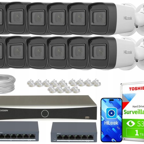 Zestaw do Monitoringu firma dom kamery 12x IPCAM-B...