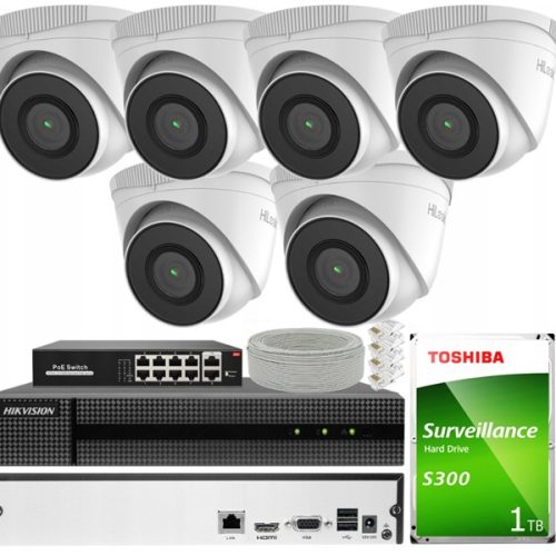 Zestaw monitoringu dom kamera IP 6x IPCAM-T2 HWN-2...