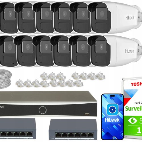 Zestaw Monitoringu dom firma 14x IPCAM-B2-50IR DS-...