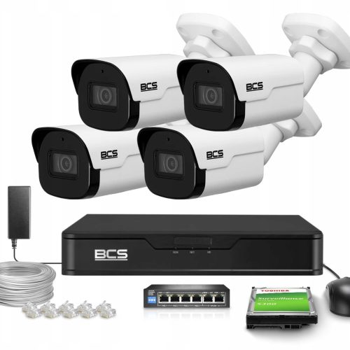Zestaw monitoringu dom kamera IP 4x BCS-P-TIP25FSR...