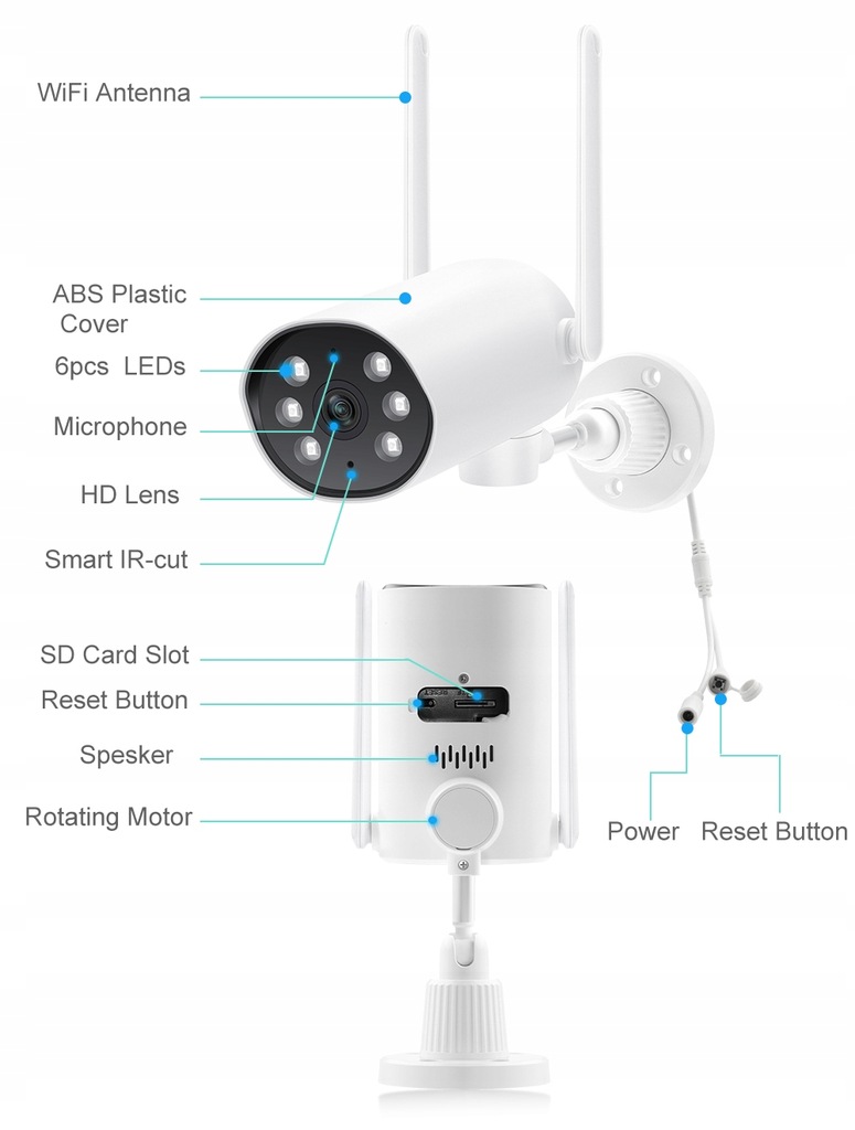 MONITORING BEZPRZEWODOWY WIFI 2MPX LCD i NVR 2w1 - obrazek 4