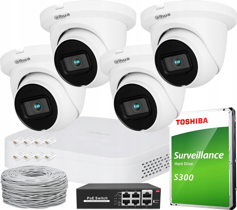 Zestaw do monitoringu Dahua IP-KIT-4MP HDW2441 4ch