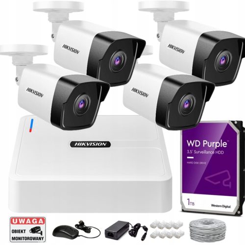 Zestaw do monitoringu Hikvision IPCAM-2104H-4P KIT...