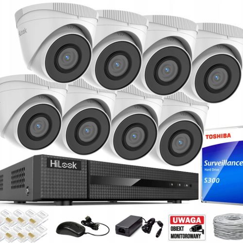 Zestaw do monitoringu HiLook Kamery IPCAM-T5 + NVR...