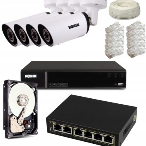 ZESTAW MONITORINGU IP 4 KAMERY 1080P