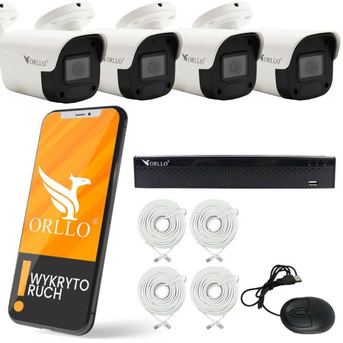 Zestaw Monitoringu 4 Kamery Zewnętrzne PoE ORLLO ...